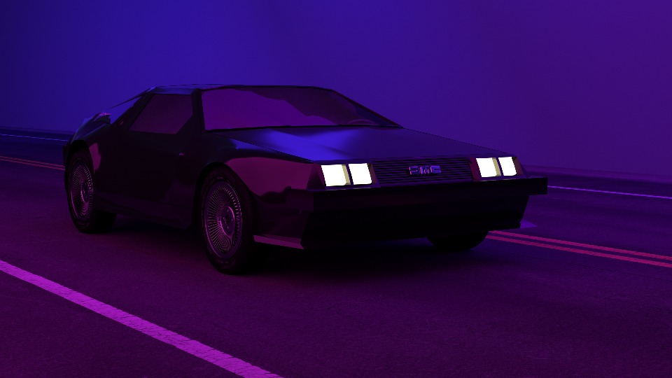 La delorean style retro wave